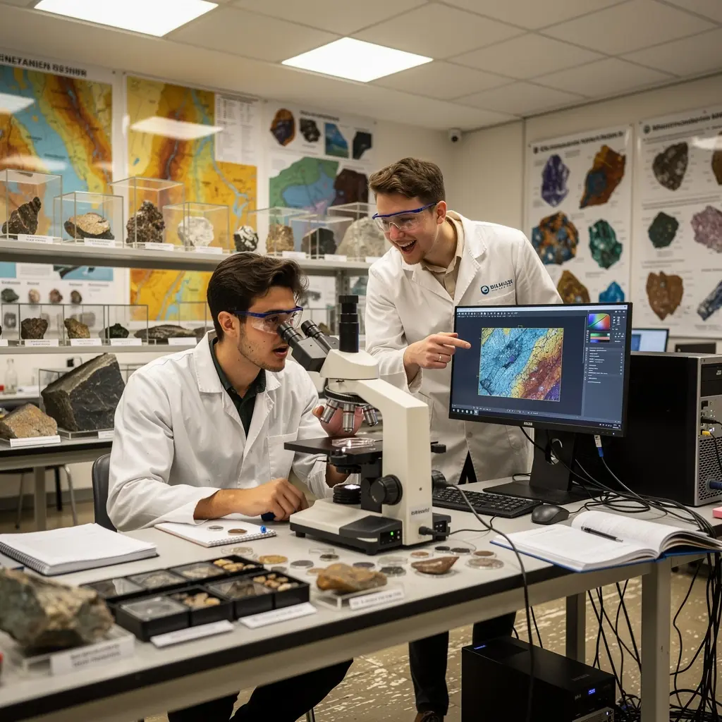 Ein Bild von Kristallen, die in verschiedenen Farben leuchten.